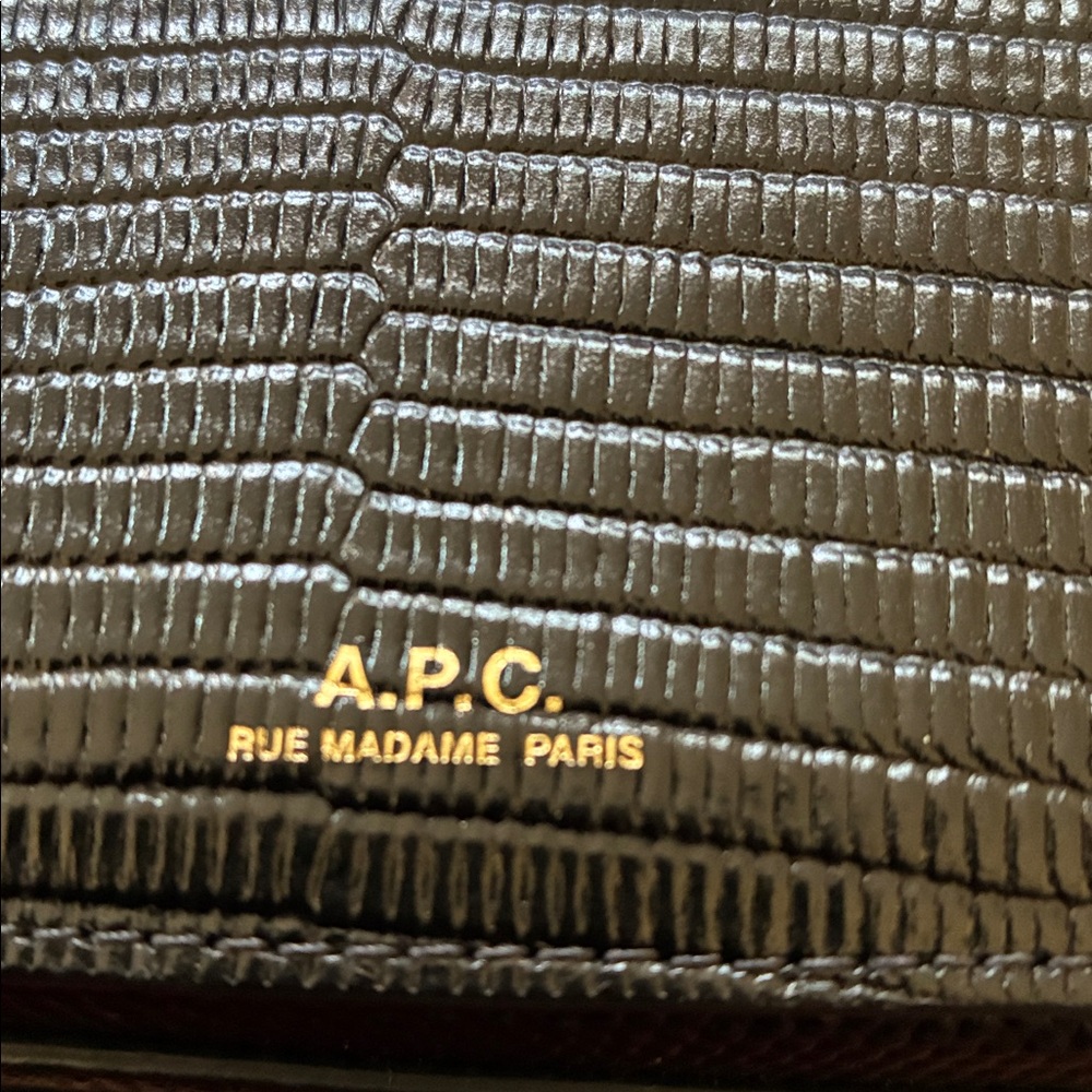 A.P.C. Black Grace Baguette Bag - Lizard Embossed - Picture 9 of 14